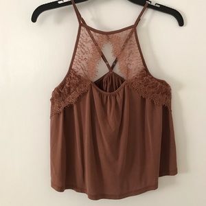 Lace front tank top